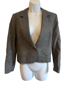 Pendleton Petite Size 8P Gray 100% Wool Lined Blazer - Picture 1 of 10