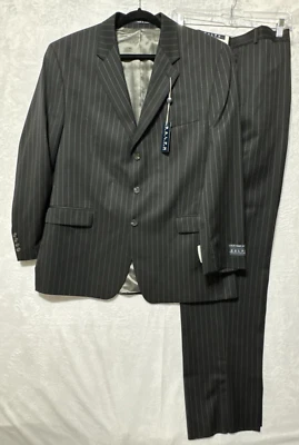 Traje Ralph By Ralph Lauren Negro Pin Rayas Hecho para Dillards 46R 40W Foto 1 de 4