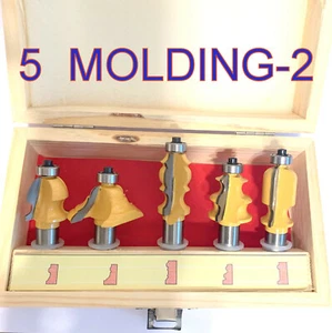 5 pc 1/2" Shank Architectural Specialty Molding-2 Router Bit set w/Box - Picture 1 of 12