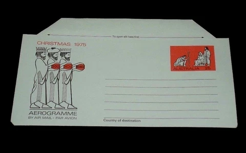 AUSTRALIA 25 CENT 1975 CHRISTMAS,AEROGRAM/ AIR LETTER SHEET ,MNH,NICE! LQQK! Cover