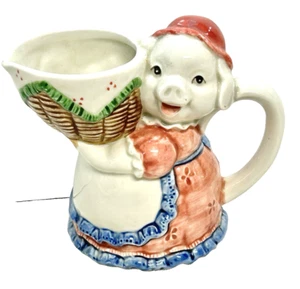 Brocca vintage OTAGIRI DIPINTA A MANO COUNTRY LADY MAG CREAMER JAPAN 4 1/2" - Foto 1 di 5