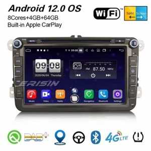 Autoradio 8" Navi Android 12 per Golf 5/6 Tiguan Jetta Caddy T5 SEAT Altea Skoda - Foto 1 di 12