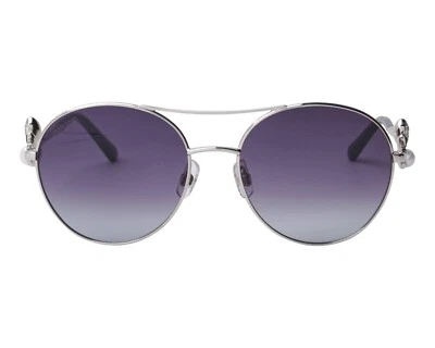 Темно-серебристые круглые авиаторские металлические солнцезащитные очки Swarovski SK278 16Z в оправе 55-17-145 - Изображение 1 из 2