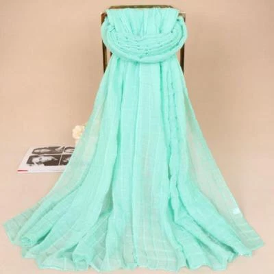 Mujeres Musulmanas Bufandas Arrugadas Warp Algodón Lino Bufanda Larga Hijab Mantón Prendas para la cabeza Foto 1 de 4