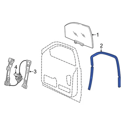 For Jeep Grand Cherokee WK 2022 Jeep 55399190AH Front Right Window Channel - Image 1 of 2