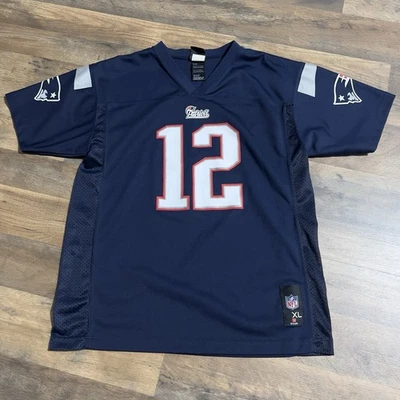 Camiseta deportiva juvenil de los New England Patriots Tom Brady talla XL azul ropa del equipo de la NFL Foto 1 de 4