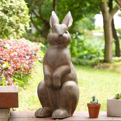 Rabbit Garden Statue Outdoor Standing Bunny Sculpture Lawn Decor, 22.75 Inch,... - Image 1 of 4
