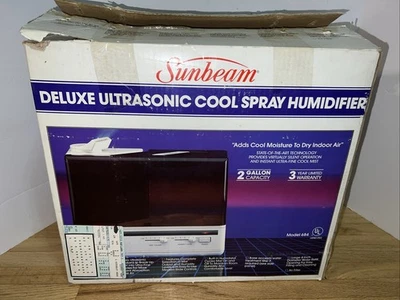 VTG New Open Box Humidifier Deluxe Ultrasonic Cool Spray Sunbeam Model 684 2 Gal - Image 1 of 4