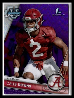 2023 Bowman University Chrome #49 Caleb Downs Purple Refractor #/399 - Image 1 of 2