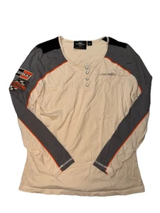 Harley Davidson Screamin’ Eagle para mujer manga larga Henley ajuste medio ligero - Imagen 1 de 8