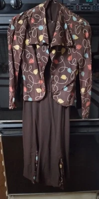 1940s VINTAGE 2Piece DRESS and Jacket Leaf Print XS/S - Image 1 of 4
