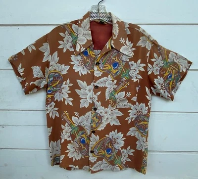 1940s Vtg Domain Of California Uke Surfer Rayon Floral Hawaiian Shirt Small - Image 1 of 4