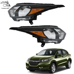 Pair For Honda HRV 2016-2018 Black Headlights Replacement Halogen Clear Lens L+R - Picture 1 of 12