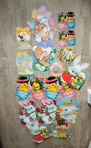 Lot Vintage BEISTLE Easter Carrington Die Cut Cutout Decorations Bunny Egg Chick - Picture 1 of 7