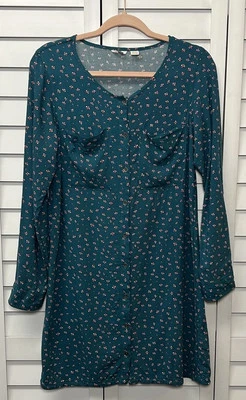 Vestido Roxy Niña Floral Manga con Pestaña Redonda Abotonada Talla 16 XXL Foto 1 de 4