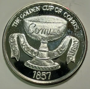 COMUS 2008 .999 Fine Silver Theme New Orleans Mardi Gras Krewe Doubloon Token C - Picture 1 of 2