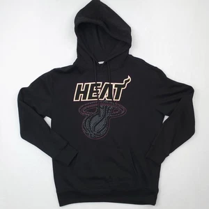Miami Heat Hoodie Mens Medium Black Pullover Sweatshirt Basketball NBA - Picture 1 of 11