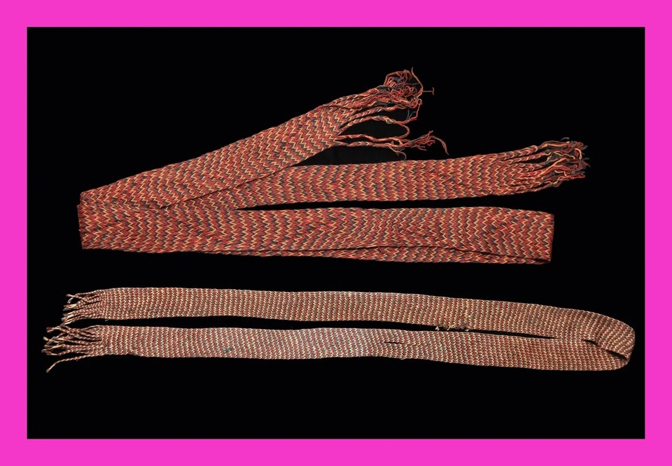 Pre Columbian Artifacts 2 Long Textile Turbans Sihuas Peru 800-1200 AD COA 276 - Image 1 of 4