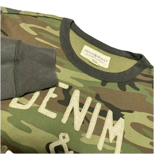 Denim Supply X Ralph Lauren Sweatshirt Herren Large Camouflage Schwarz Spellout Puff - Bild 1 von 8