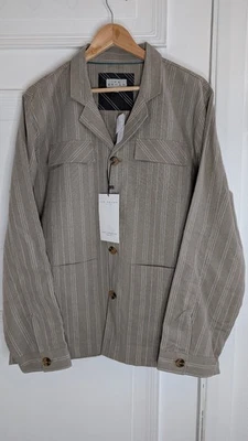 Ike Behar - Camisa/sobrecamisa de mezcla de lino para hombre - Nueva con etiquetas - Talla grande Foto 1 de 4