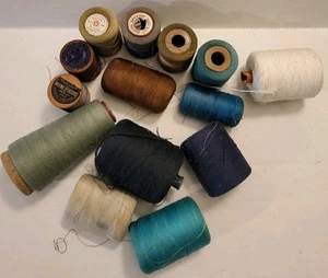 VTG Lot Of 14 Assorted Cotton/Polyester Sewing Thread Old Vintage Stock - Picture 1 of 5