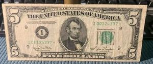 Very Fine 1950 $5 Minneapolis district Star Note Federal Reserve Note Very Rare* - Picture 1 of 3