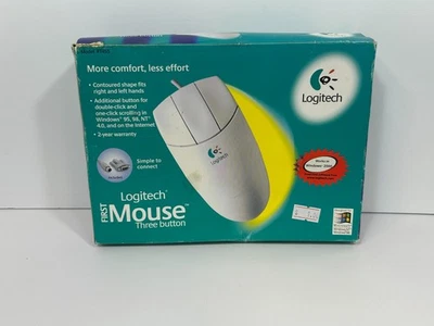 Logitech First Mouse 3-Button Model #1455 -Brand new, open box. - Image 1 of 4