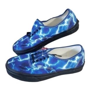 New Vans Authentic Lightning Bolt Blue Skate Sneakers Festival Casual Shoes - Picture 1 of 8