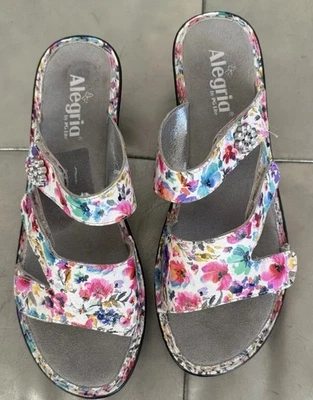 Alegria Zapatos Loti Flores Floral Cuña Sandalias Lote-139 Talla 11.5-12 EE. UU. / 42 EUR Foto 1 de 4
