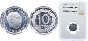 Spain 1959 10 Centimos Aluminium 96 aluminium 35 magnesium 05 manganese NGC P... - Picture 1 of 1
