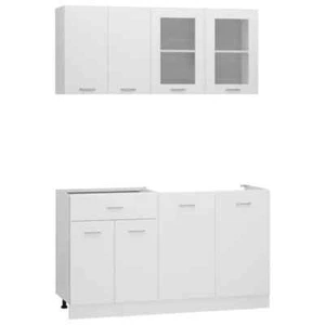 4-Piece Wooden Kitchen Cabinet Storage Shelf Cupboard Set DIY Wall Drawers White - Picture 1 of 10