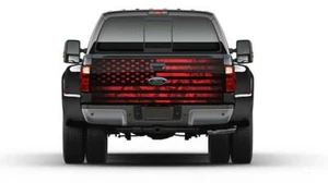 American Flag Camouflage Red Tailgate Wrap Vinyl Graphic Decal Sticker Trucks - Picture 1 of 4
