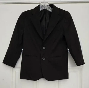 Holiday Editions Blazer Jacket Boy 8 Black Brown Lined Two Button Sports Coat - Picture 1 of 16