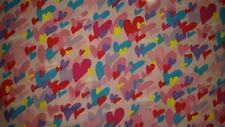 LINED WINDOW VALANCE 42X12 VINTAGE MATTEL BARBIE DOLL COLORFUL HEARTS HEART