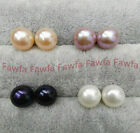 Wholesale 4 Pairs 7-12mm Freshwater Pearl 925 Sterling Silver Post Stud Earrings