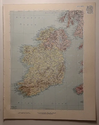 Mapa Atlas de Irlanda de colección 1965 MSM Rand McNally Cosmopolitan World Atlas Foto 1 de 4