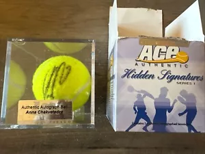 Ace Authentic Hidden Signatures Signed Tennis Ball Anna Chakvetadze RARE - Picture 1 of 4