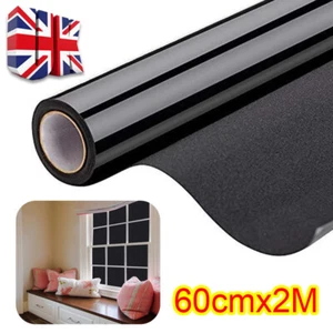 Total Blackout Privacy-Glass Window Film Block Out 100% Light Black Tint Tinting - Picture 1 of 11