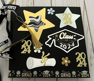 Abschluss Sammelalbum Junk Journal Gold Schwarz Silber 8x8 - Bild 1 von 13