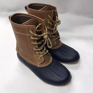 Khombu Letty Women's Duck Boot Waterproof Size 6 Rain Brown Navy Classic - Picture 1 of 5