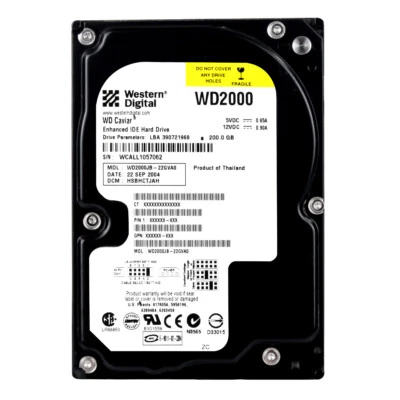 Hard Drive WD Caviar WD2000JB-22GVA0 200GB 7200RPM 8MB ATA IDE PATA 3.5" Inch - Image 1 of 3