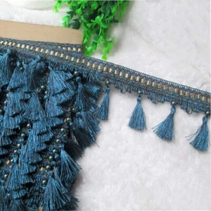 12 YARDS / 16 COLORS / MARI Beaded Ball Tassel Fringe Trim / Drapery, Upholstery - Picture 1 of 20