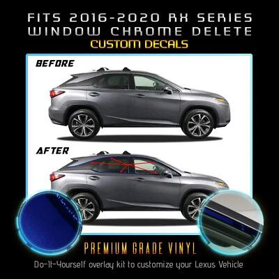Para Lexus RX350/RX450h 2016-2020 Ventana Vinilo Cromo Kit Eliminación Espejo Cromo Foto 1 de 4