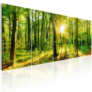 Wandbilder Groß Wohnzimmer Leinwand Bilderrahmen Kunstbilder NATUR BÄUM WALD - Bild 1 von 46