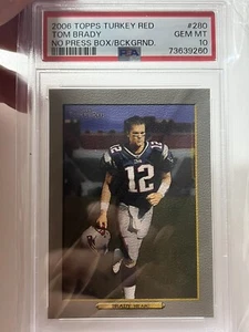 2006 TOPPS TURKEY RED TOM BRADY #280 NO PRESS BOX BCKGRND PSA 10 GEM MT - Picture 1 of 2