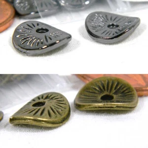 50 cuentas espaciador de disco redondela de metal curvo de 9 mm x 8 mm ondulado con textura ondulada - Imagen 1 de 7