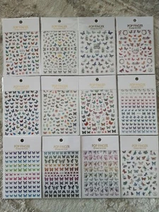 Pop Finger Spring Time Schmetterling 3D Design Nagelsticker 12 Blatt NEU - Bild 1 von 12