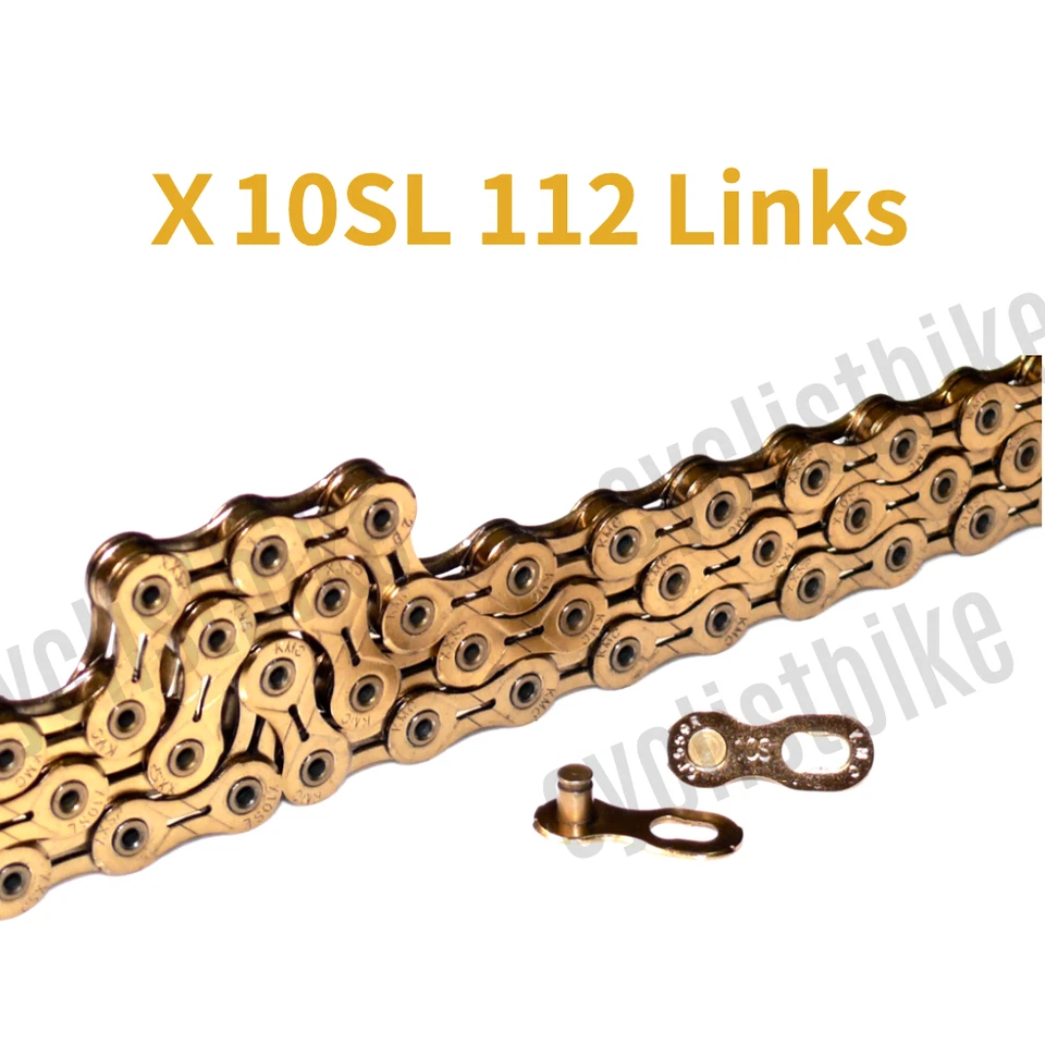(Gold) KMC X10SL Road / MTB 112 Links 10 Speed Chain New  - Image 1 of 1