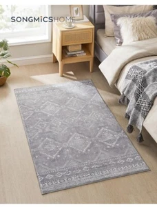 SONGMICS HOME Vorleger, 3x5 Fuß Teppich für Schlafzimmer Grau - Bild 1 von 9