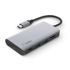 Belkin USB-C 4-in-1 Multiport Adapter HDMI USB 3.0 Grau Thunderbolt BRANDNEU